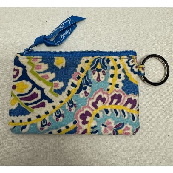 Vera Bradley Capri Blue Card and ID holder with key ring - Picture 3 of 3